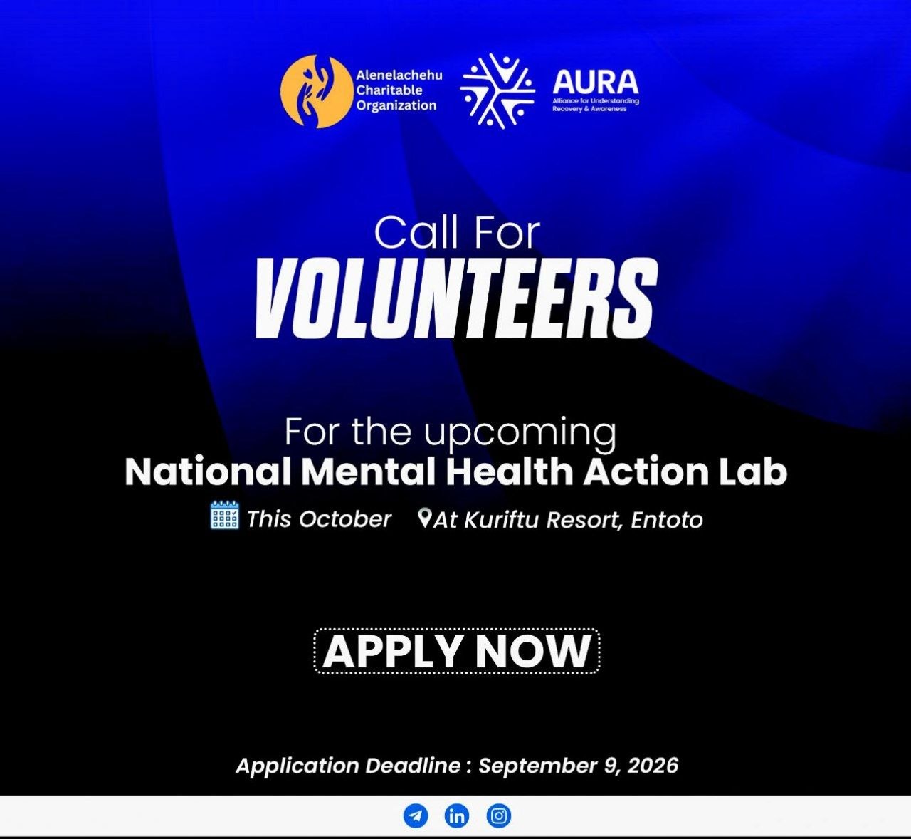 AURA call for volunteers for the National Mental Health Action Lab